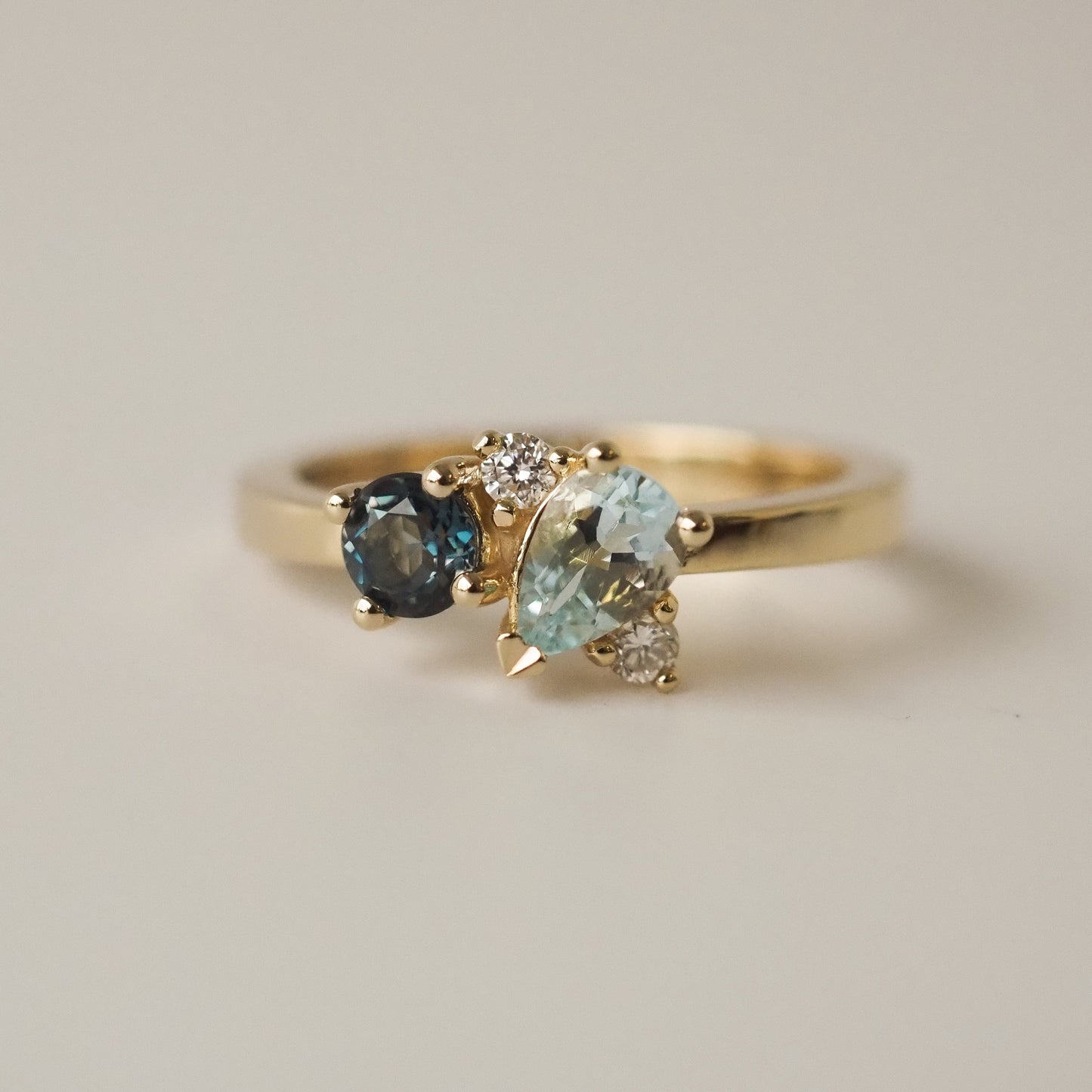 Abigail Ring - Aquamarine + blue Topaz