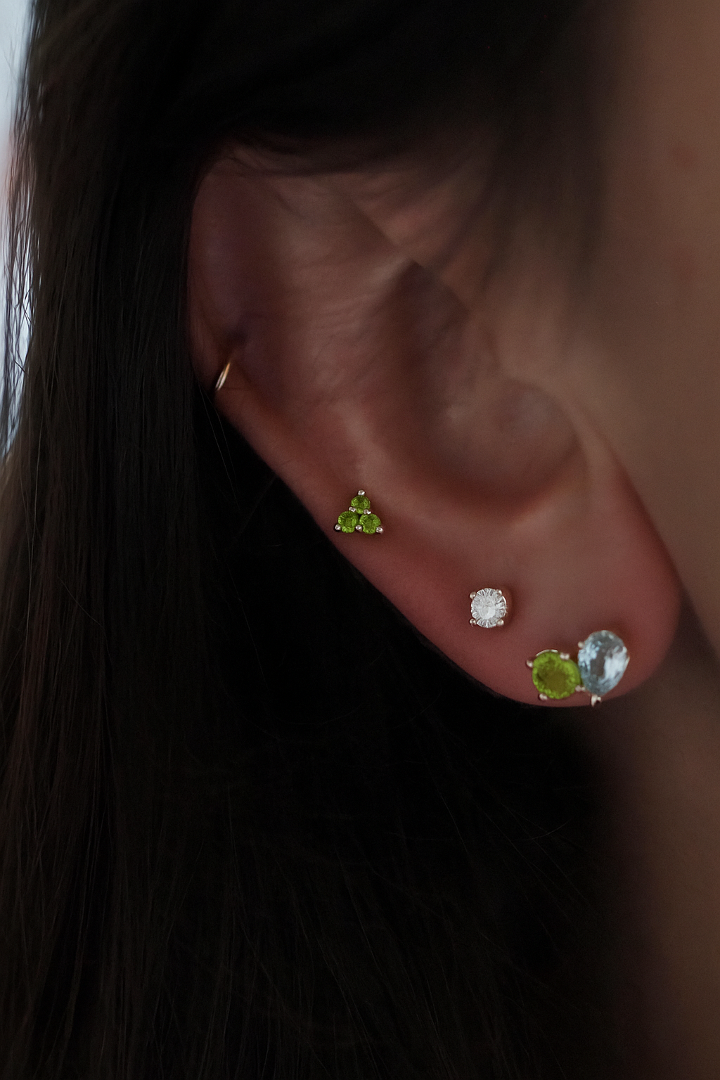 Trilogy Stud Earring Peridots