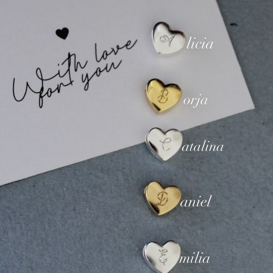 Personalized Bubble Heart Necklace
