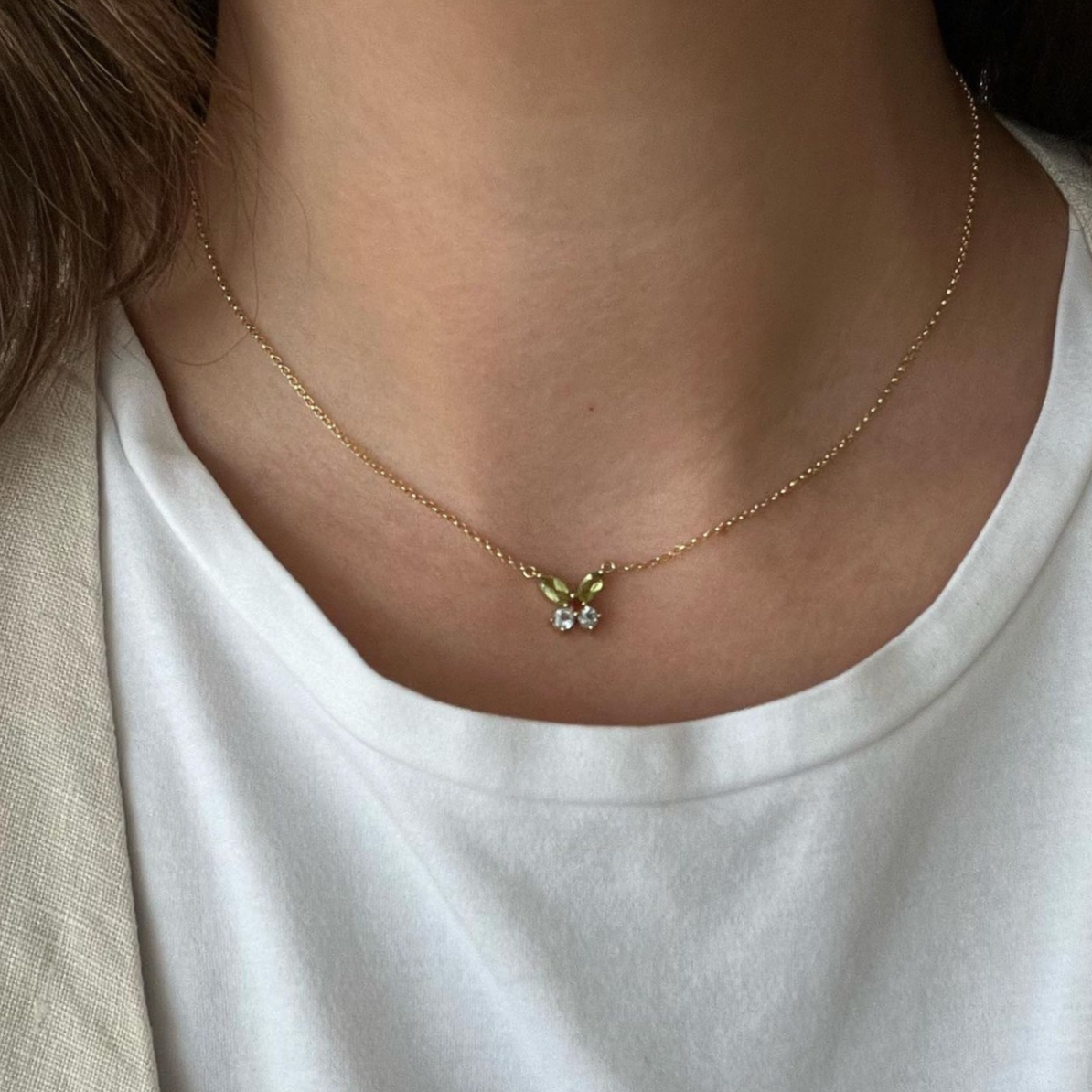 Gemstones Butterfly Necklace