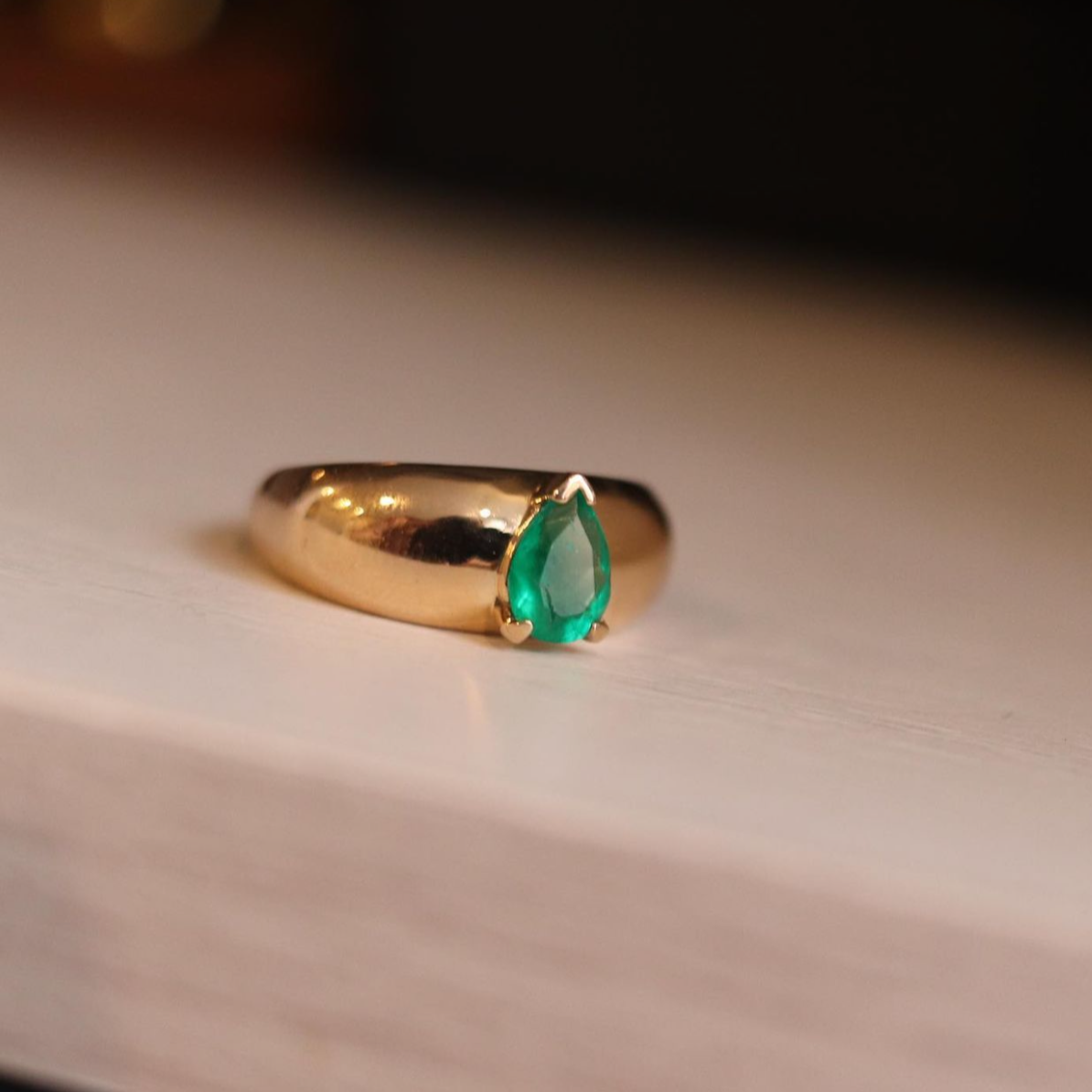 0.56ct Emerald Solitaire Vintage Design