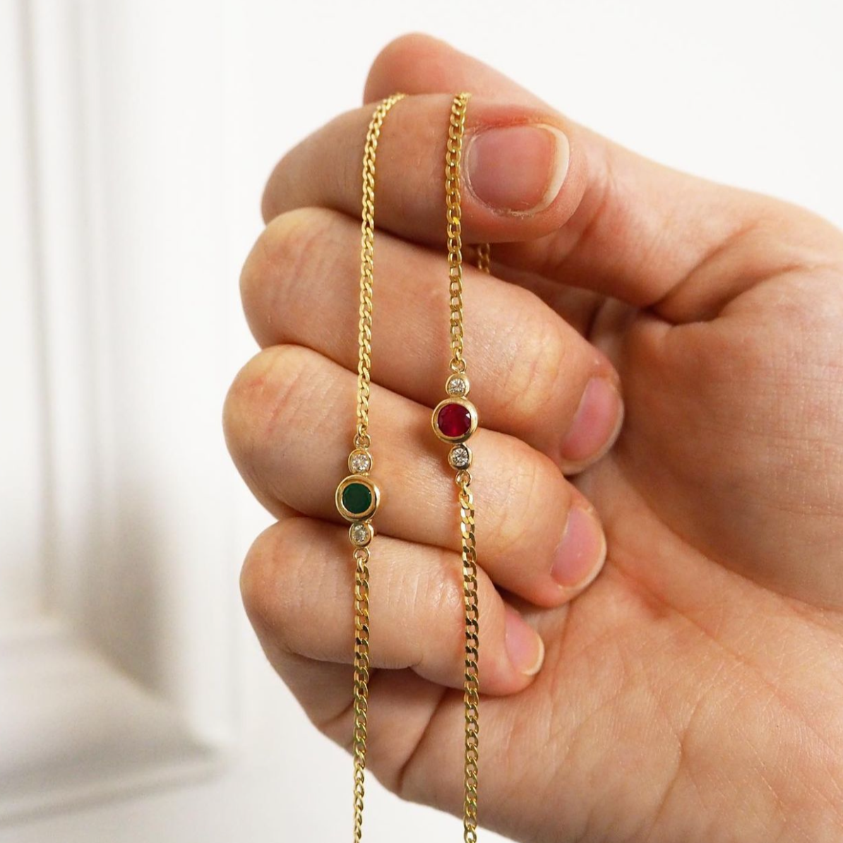 Emerald, Ruby and Diamonds Bracelets