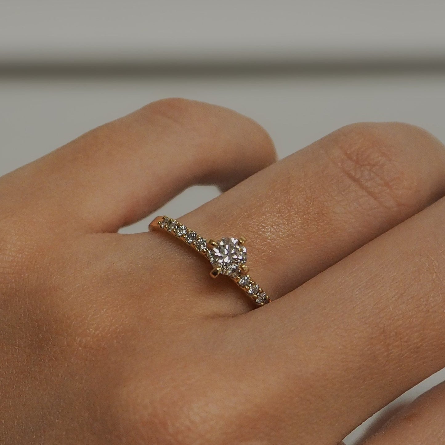 0.32ct GIA Diamond Pavé Setting Ring