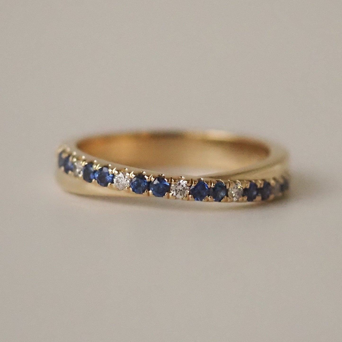 Criss Cross Ring - Diamonds & Sapphires