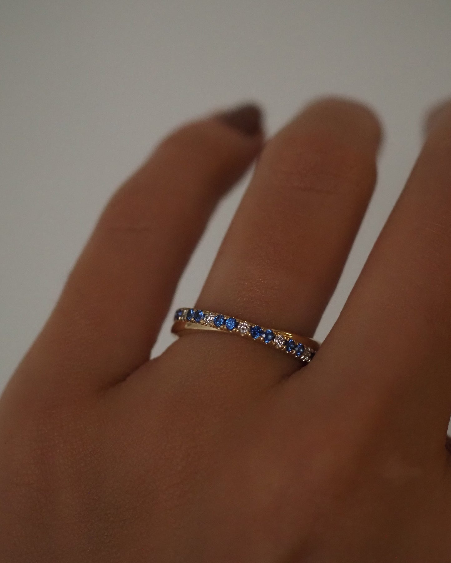 Criss Cross Ring - Diamonds & Sapphires