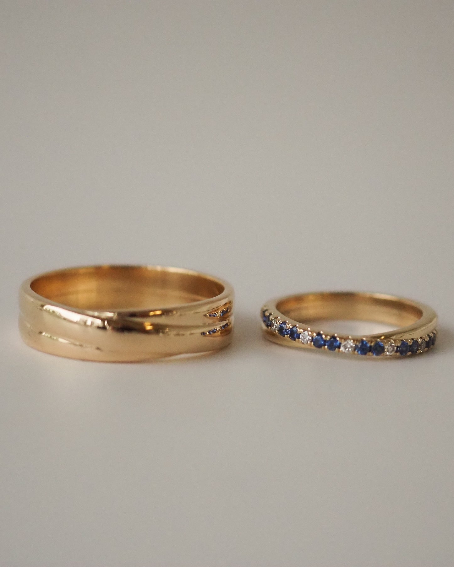 Criss Cross Ring - Diamonds & Sapphires