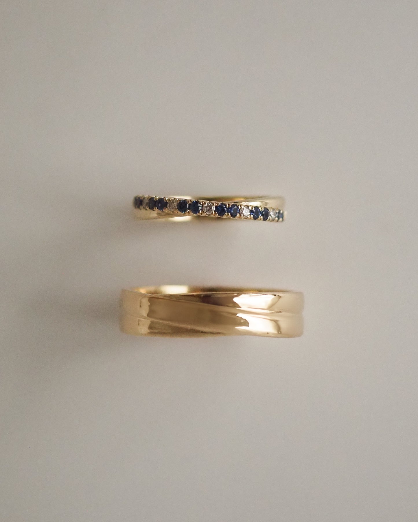 Criss Cross Ring - Diamonds & Sapphires