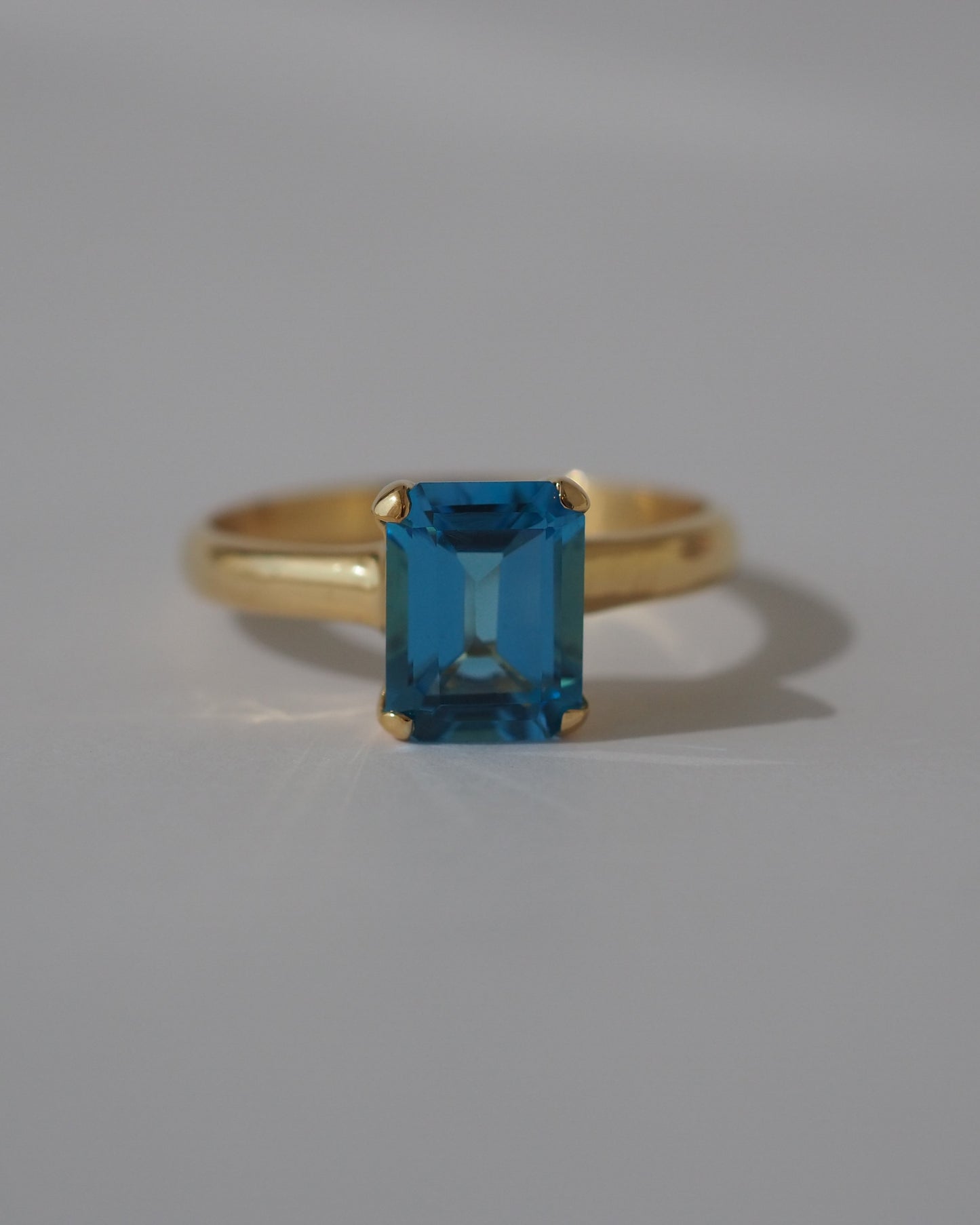 Swiss Blue Topaz Solitaire Ring
