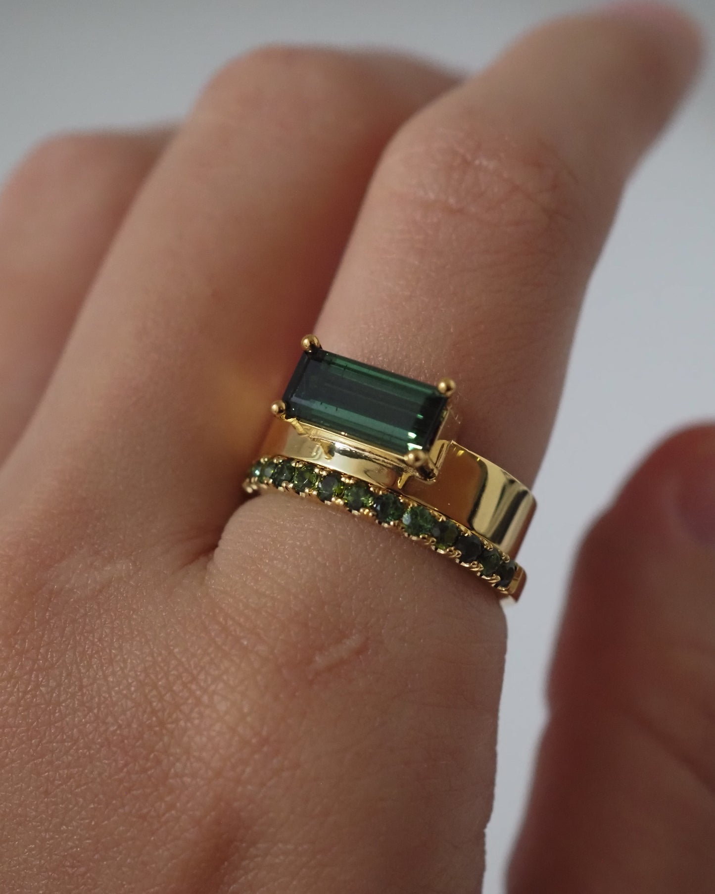 Off set Green Tourmaline duo