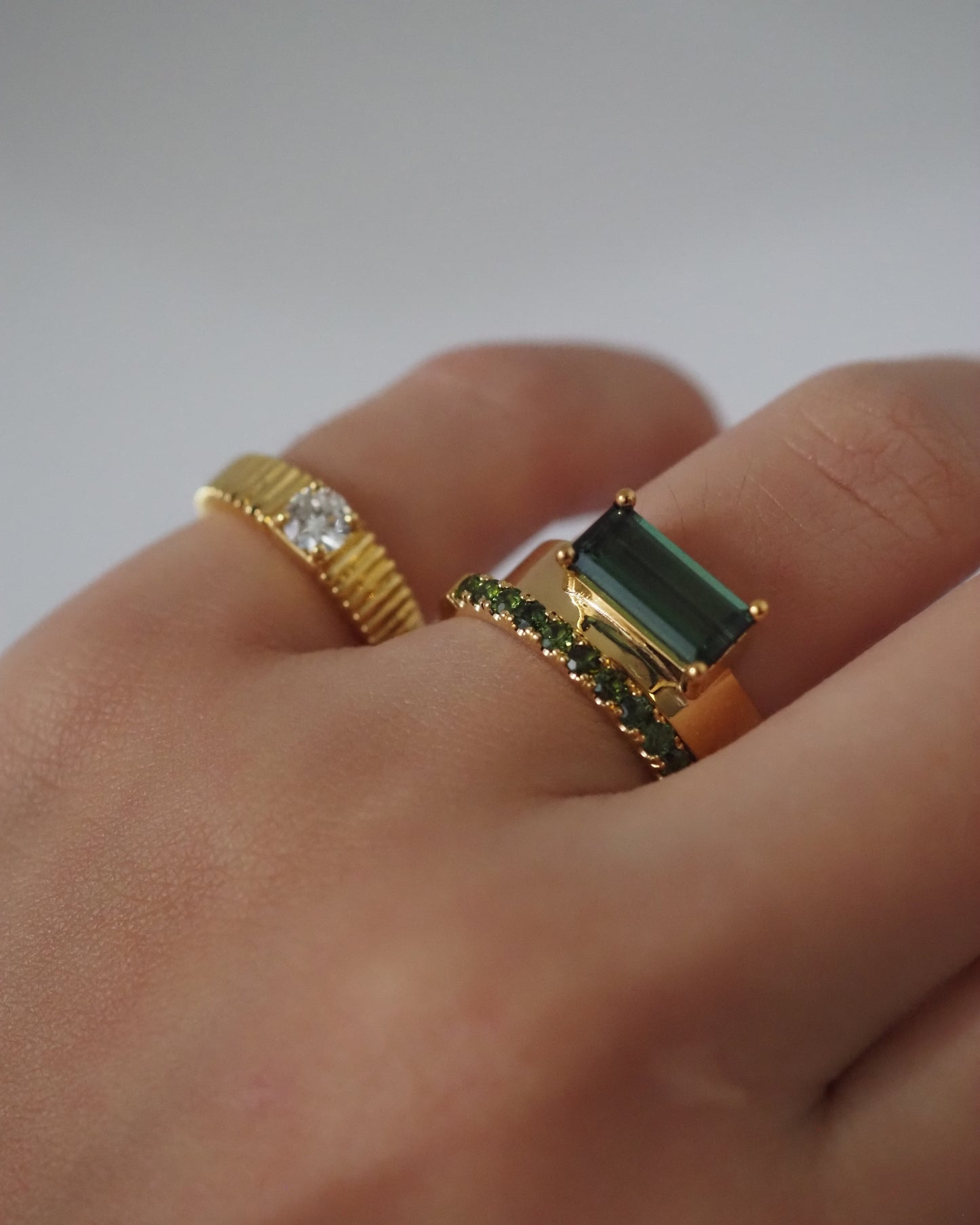 Off set Green Tourmaline duo