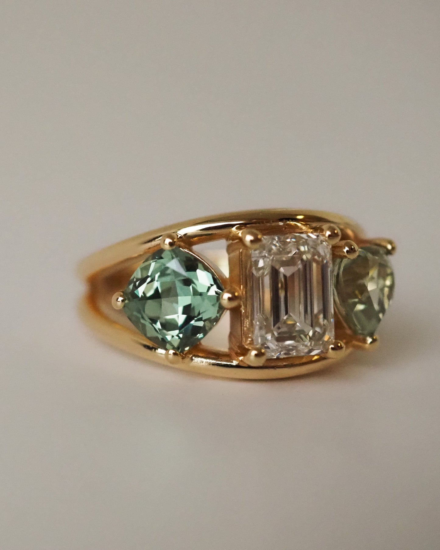 Three bold stones Ring