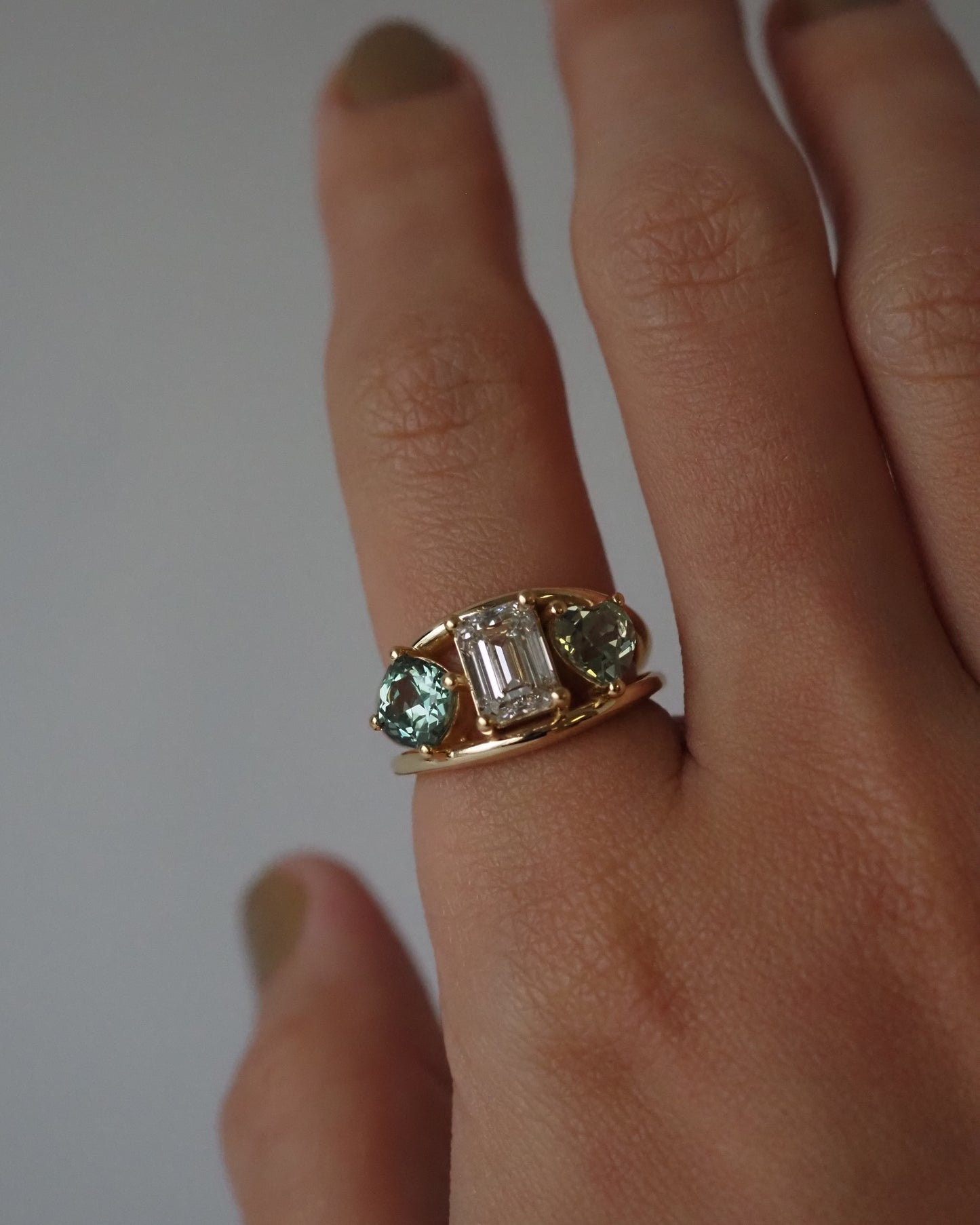 Three bold stones Ring
