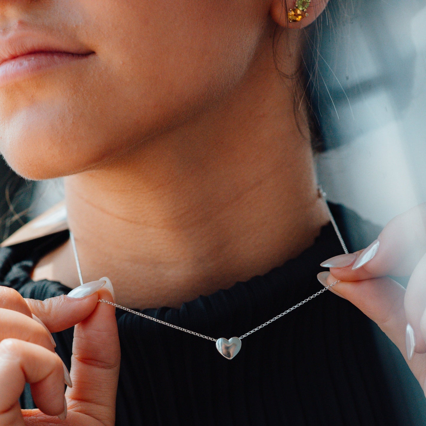 Personalized Bubble Heart Necklace