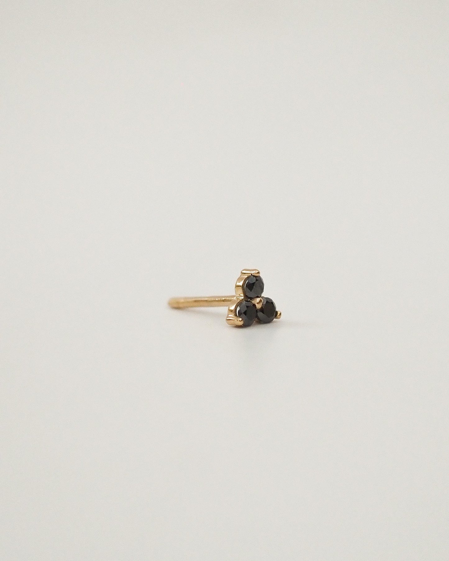 Trilogy Stud Earring Black Diamonds