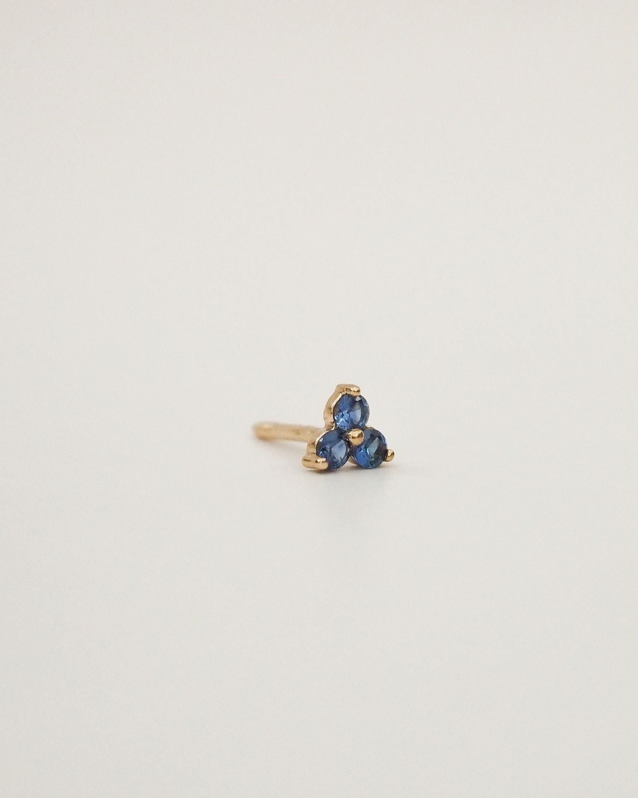 Trilogy Stud Earring Blue Sapphires