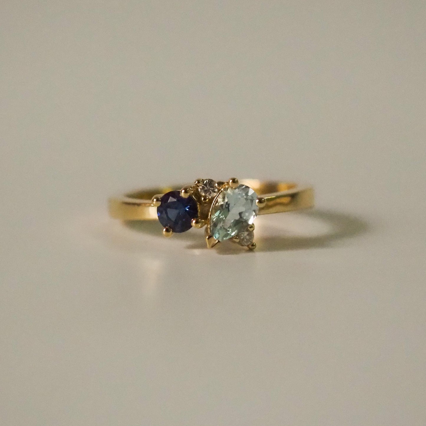 Abigail Ring - Aquamarine + blue Sapphire