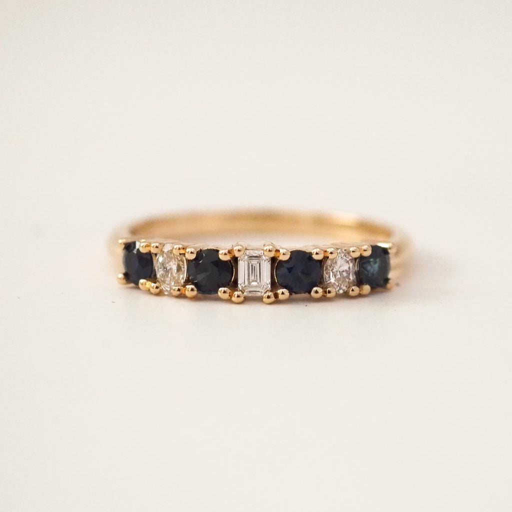 Diamantes y Zafiros Multishape Ring