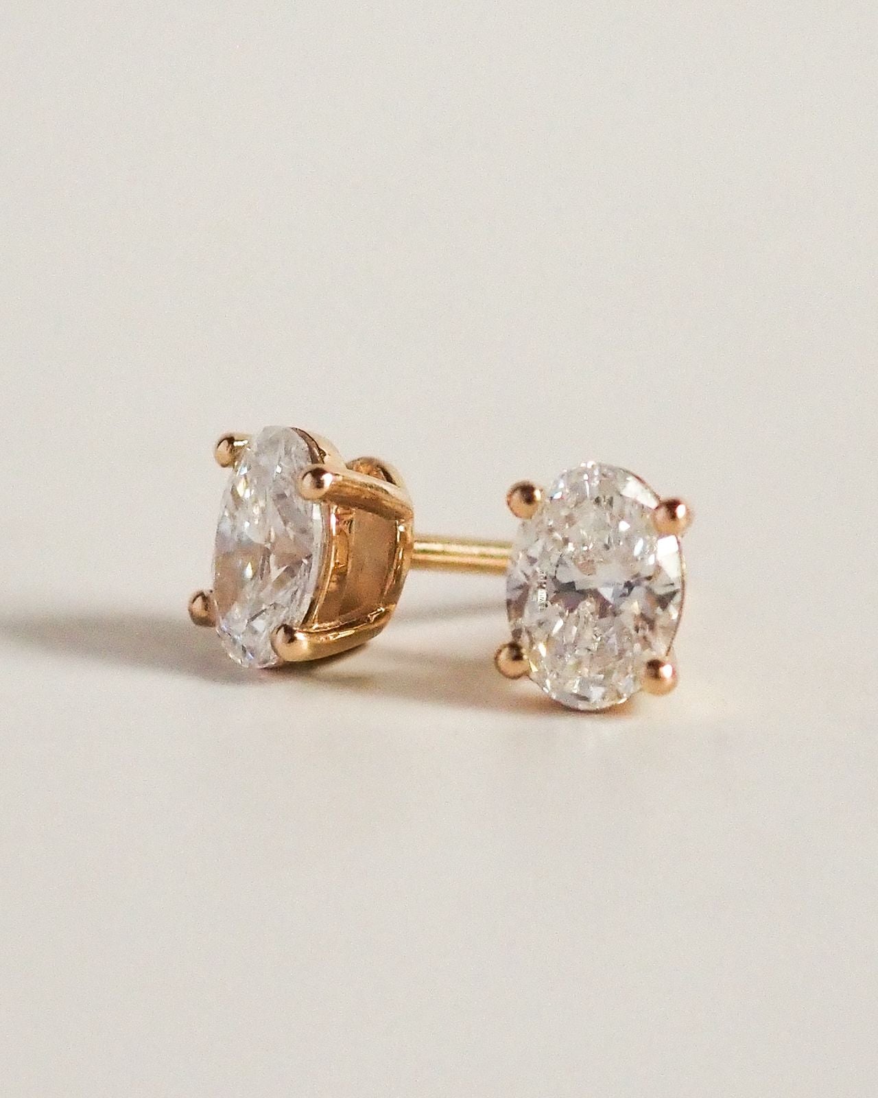 Oval Diamond Studs