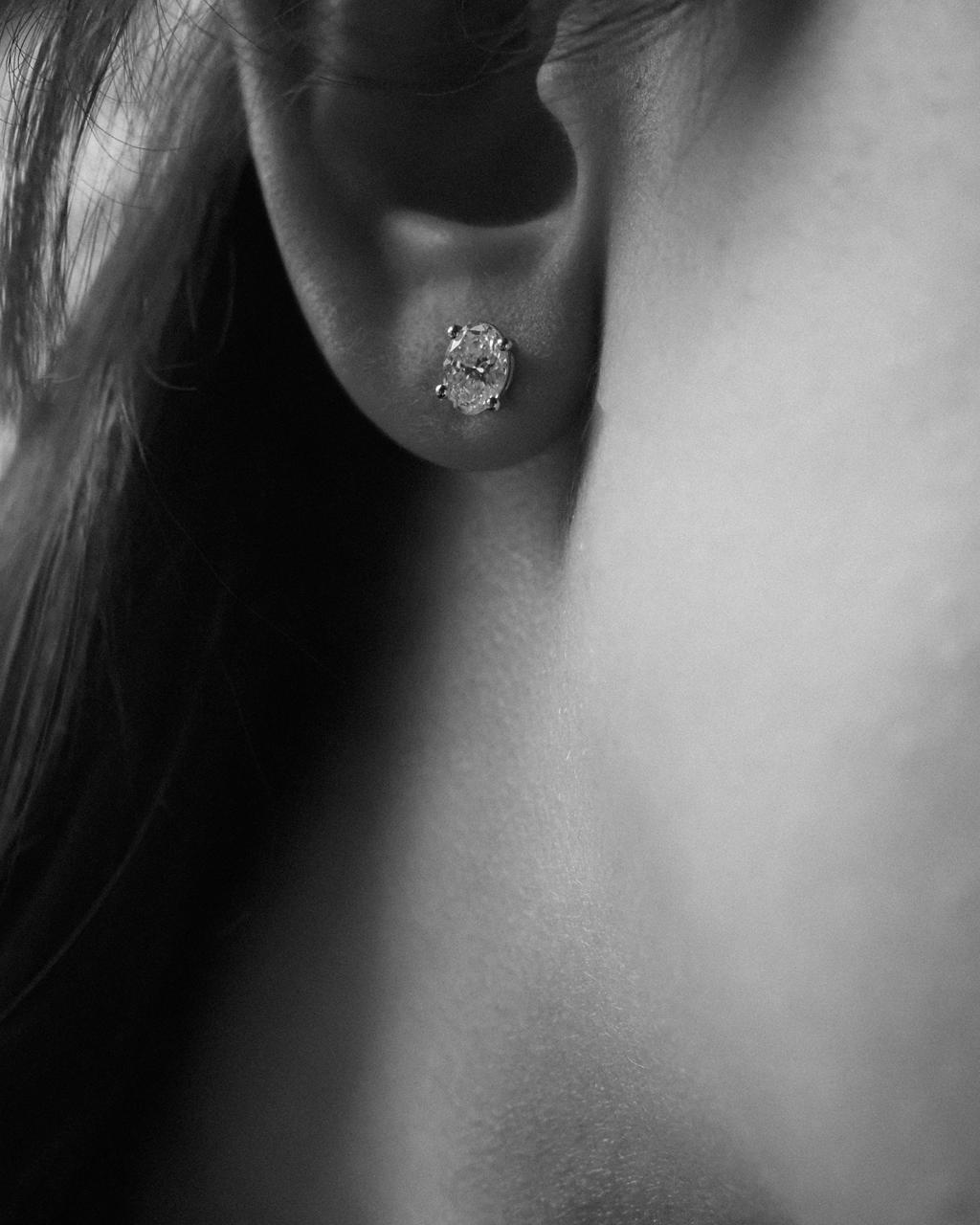 Oval Diamond Studs