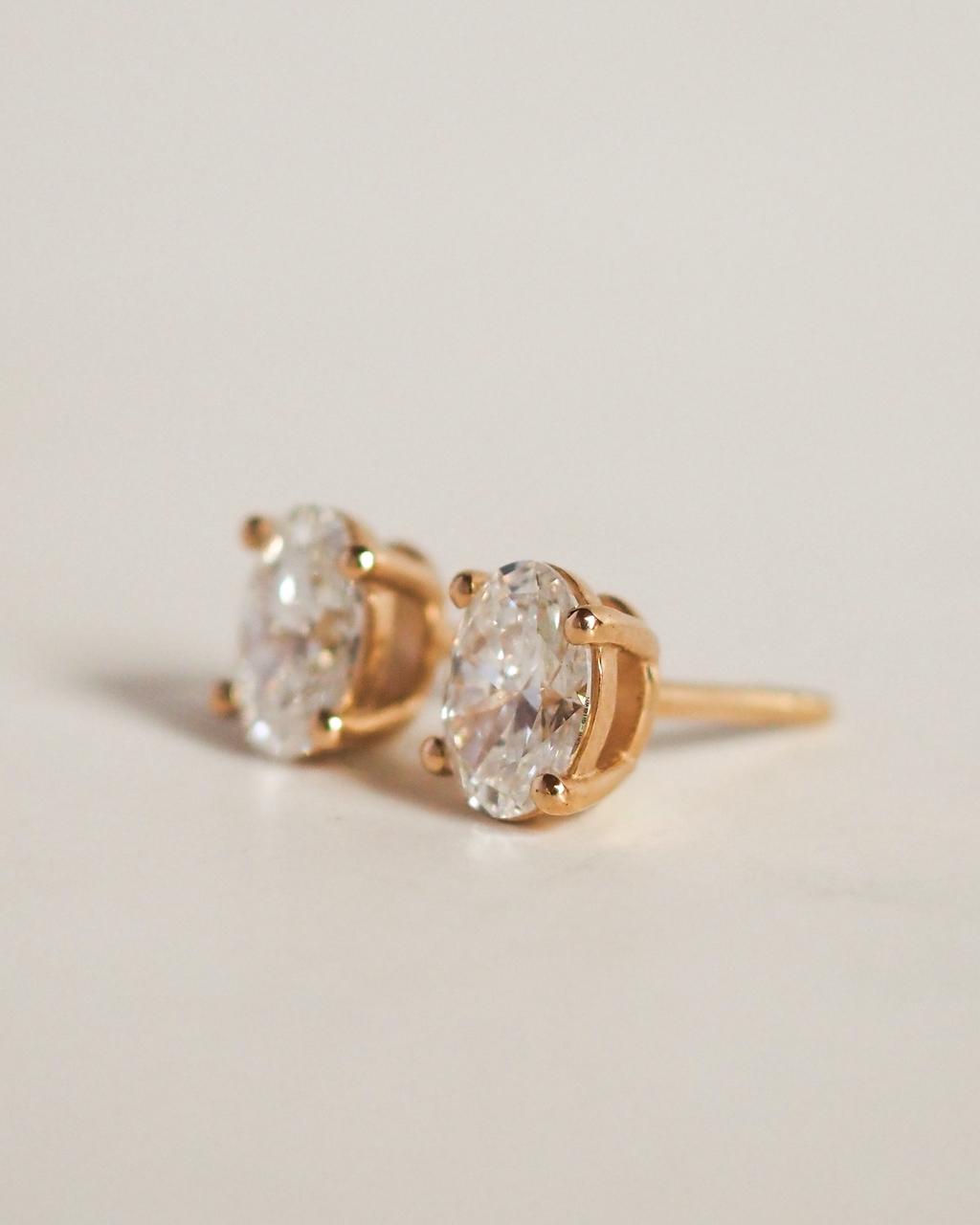 Oval Diamond Studs