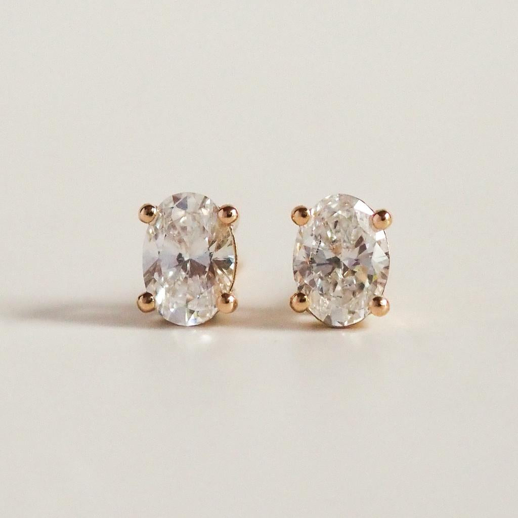 Oval Diamond Studs