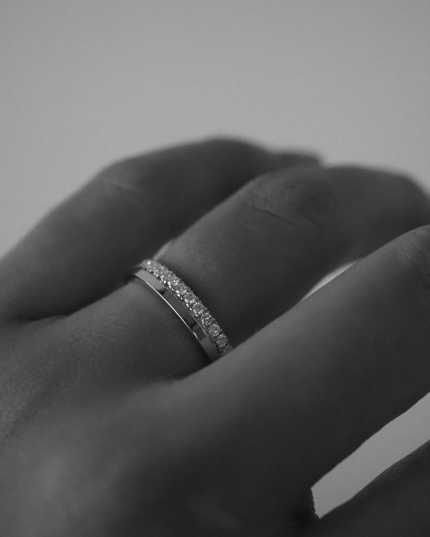 Half & Half Ring - Oro blanco