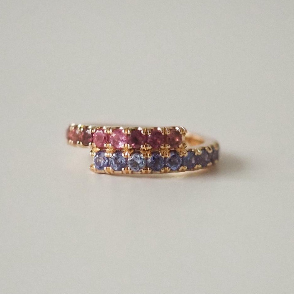 Zaida pinky Ring - Tanzanites and Pink Tourmalines