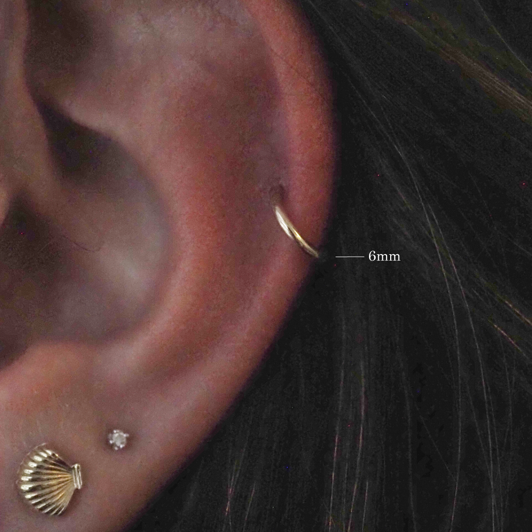 14k Solid Gold Ideal Piercing Hoop