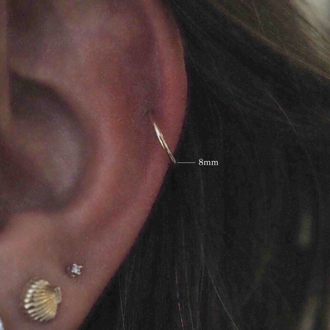 14k Solid Gold Ideal Piercing Hoop