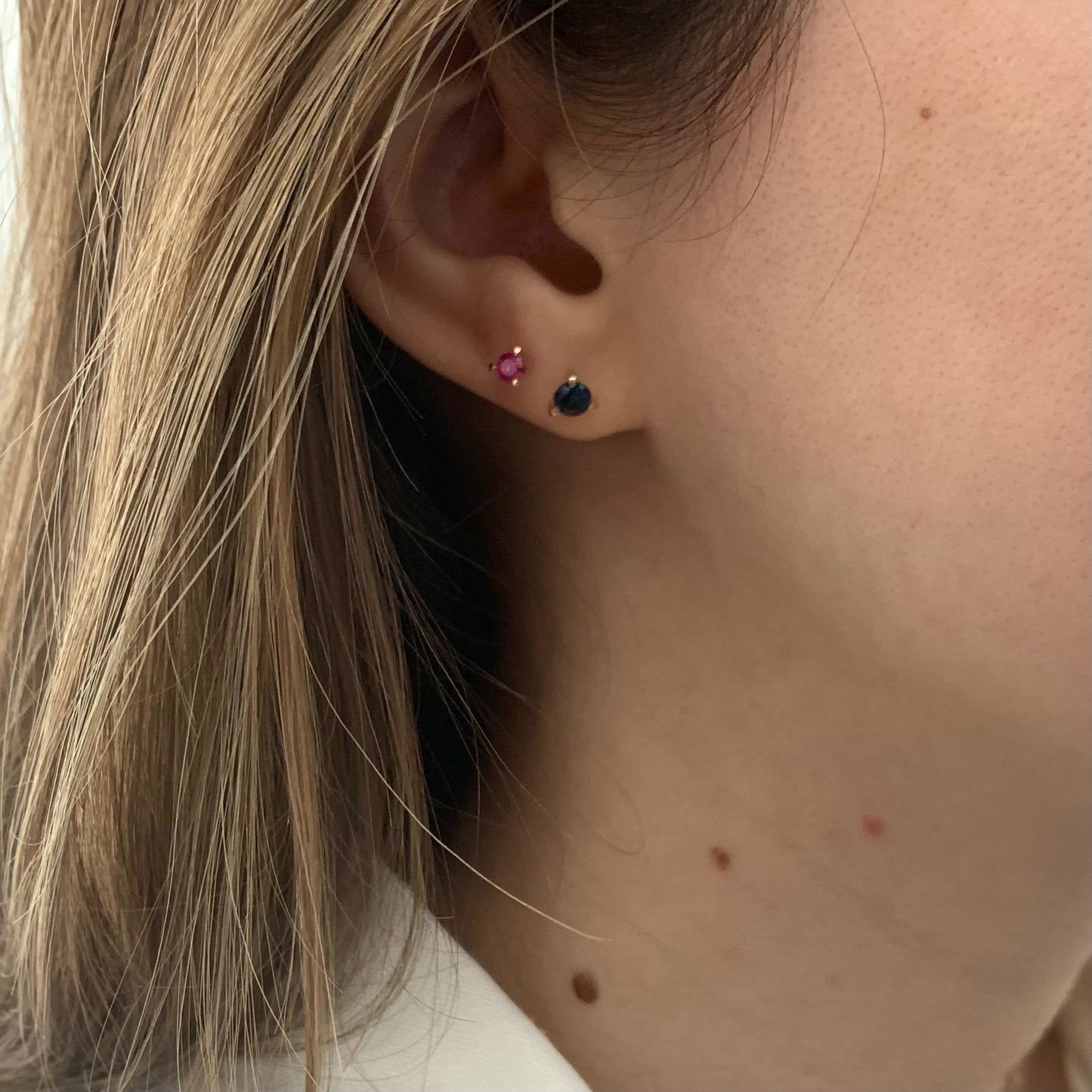 Terez Studs Blue Sapphires
