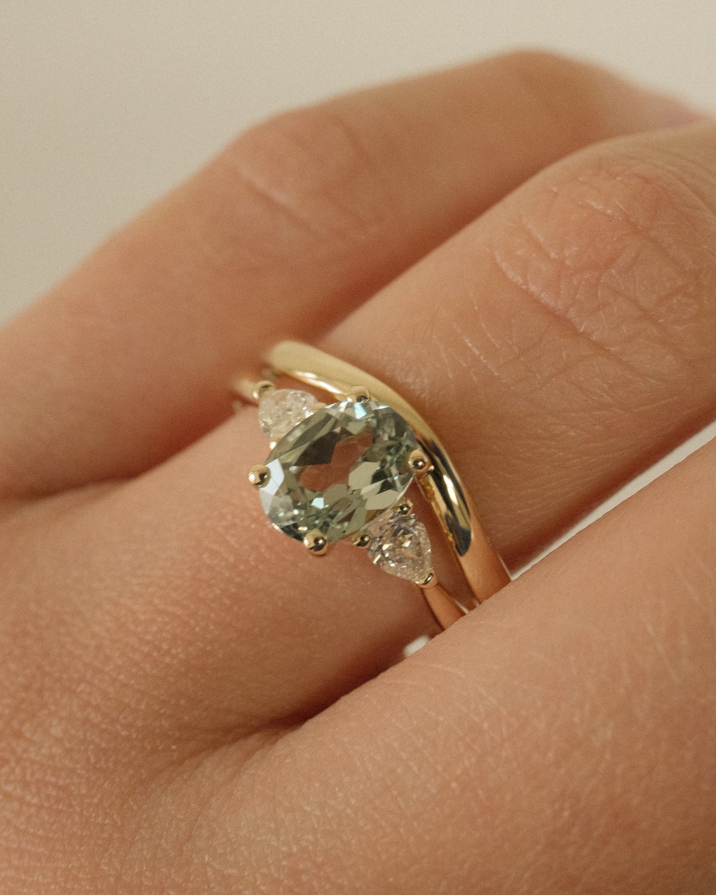Cristine Engagement Ring - Green Sapphire