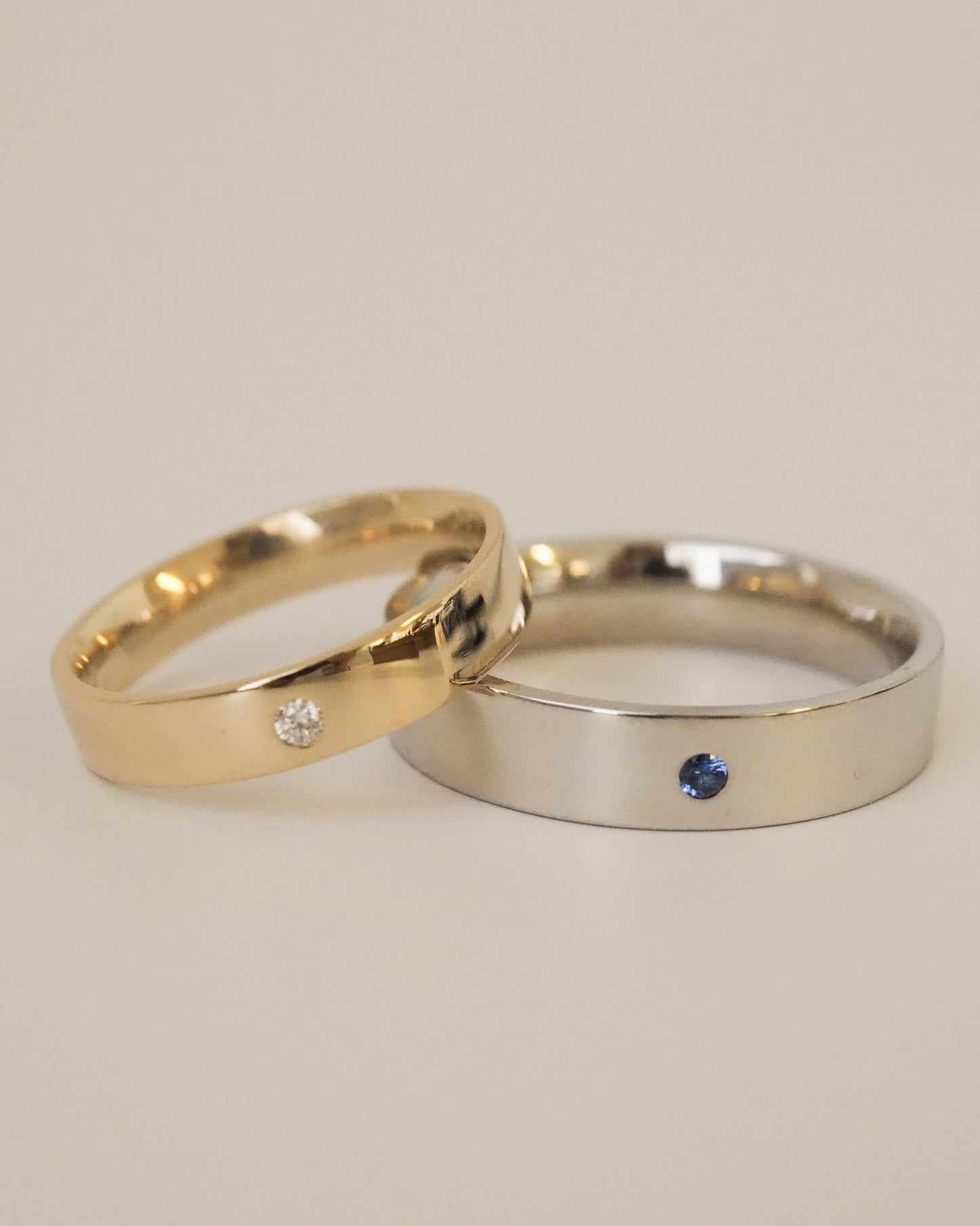 Diamond & Sapphire Flush Band