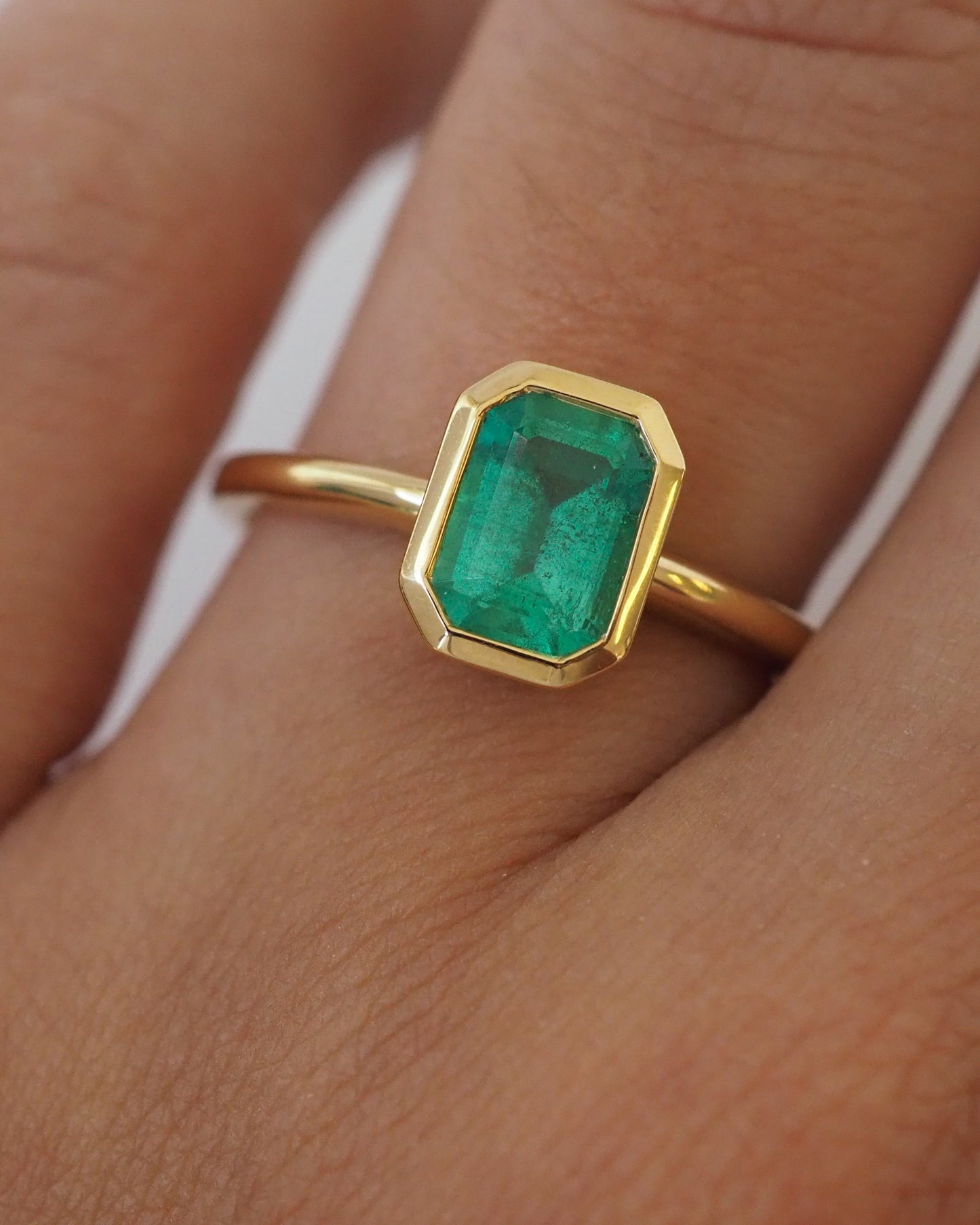 Emerald Bezel Solitaire