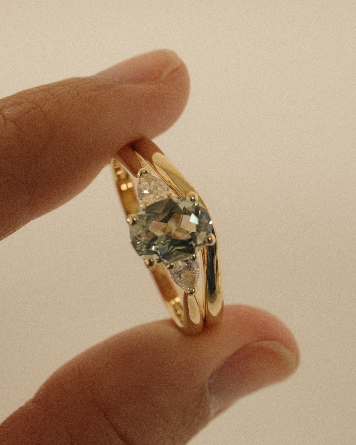 Cristine Engagement Ring - Green Sapphire