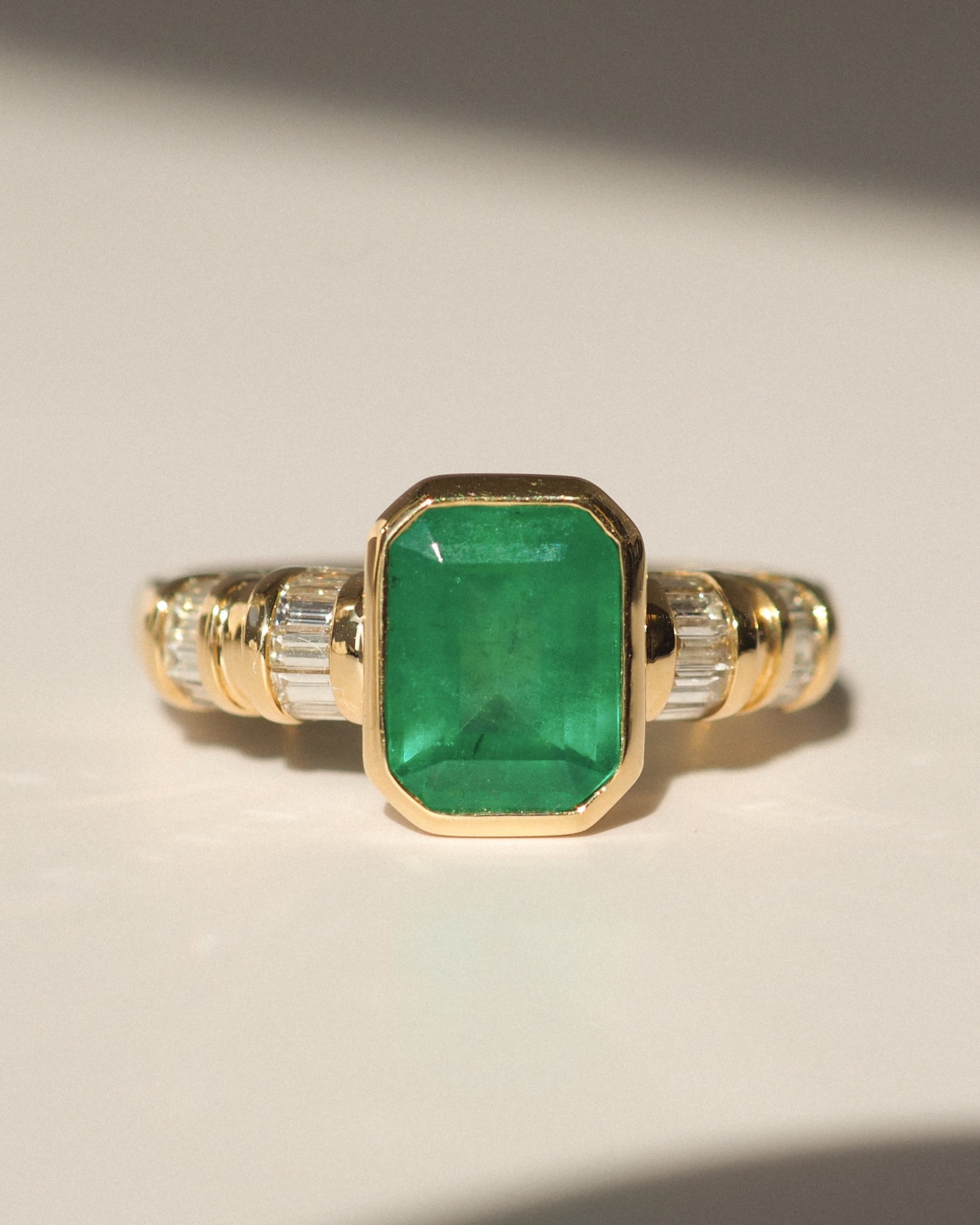 Emerald and Baguette Diamonds