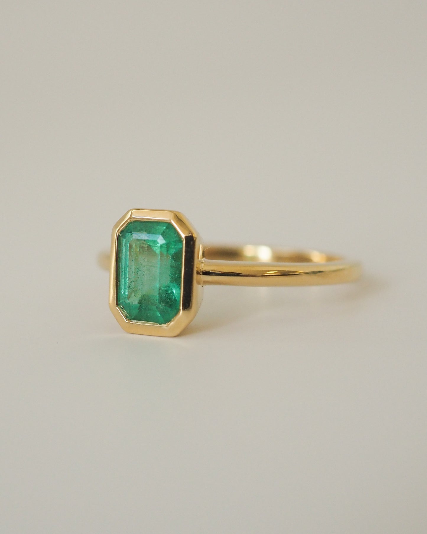 Emerald Bezel Solitaire