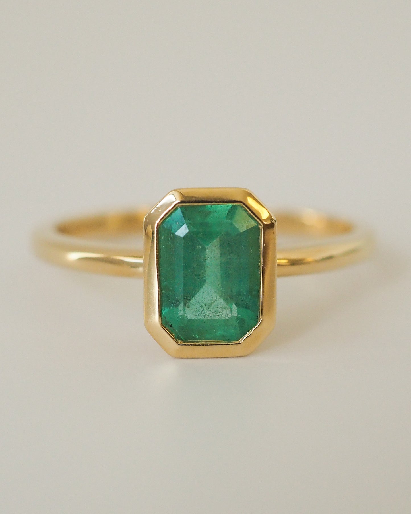 Emerald Bezel Solitaire