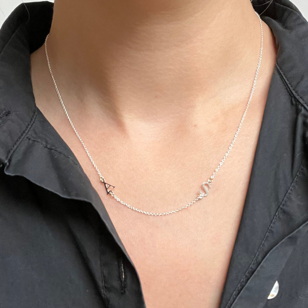 Luc Side Initials Necklace
