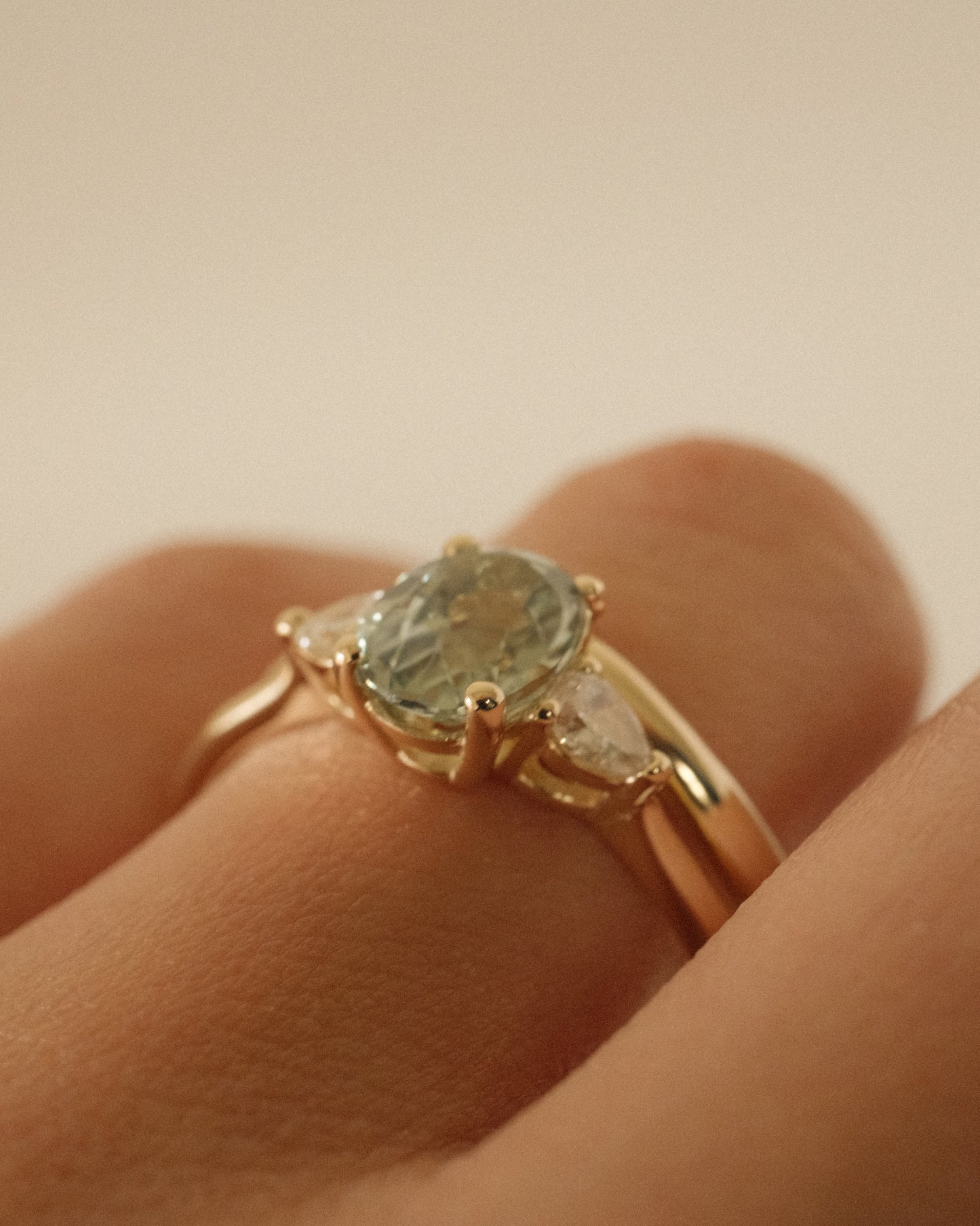 Cristine Engagement Ring - Green Sapphire