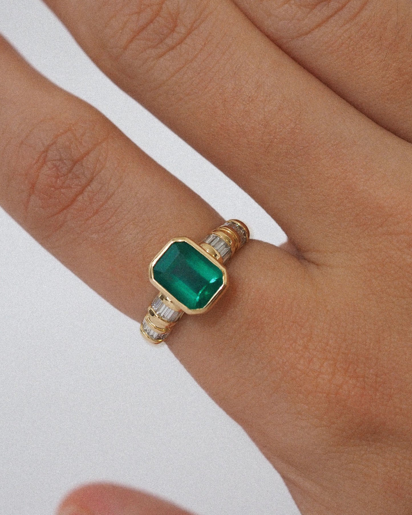 Emerald and Baguette Diamonds