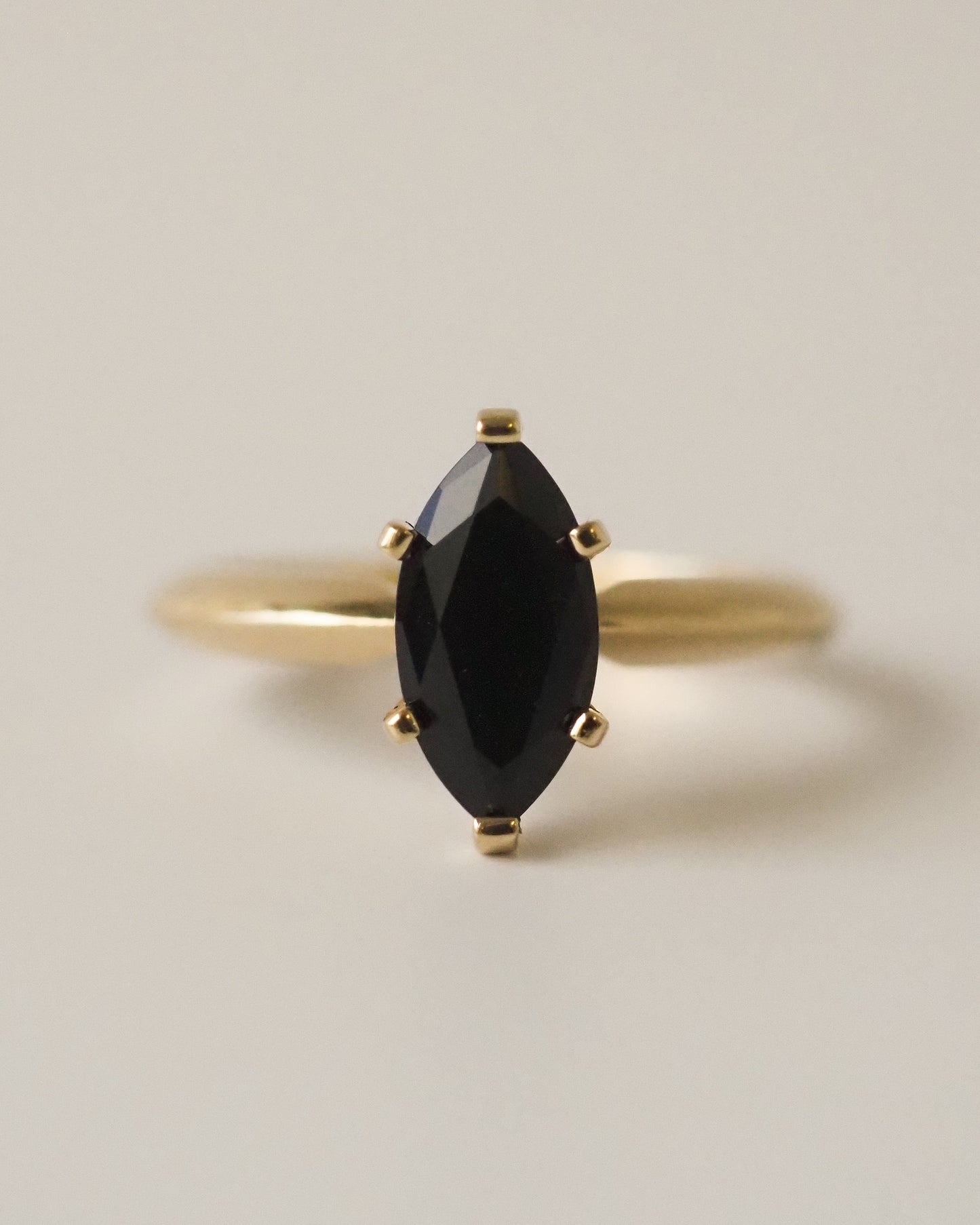 Black Marquise Engagement Ring