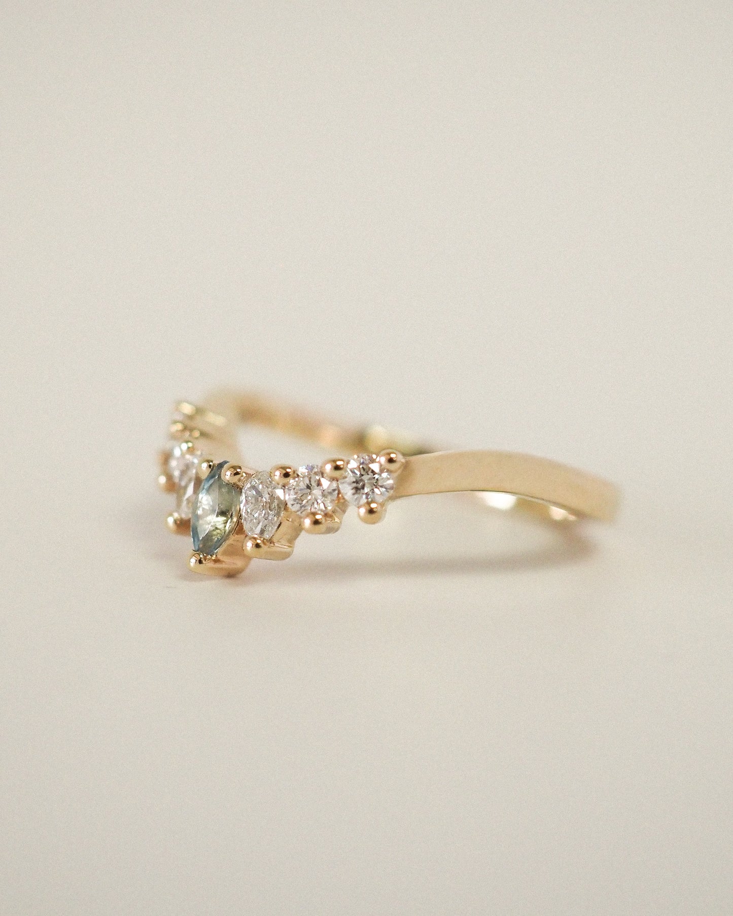 Verona Diamonds Band - Aquamarine