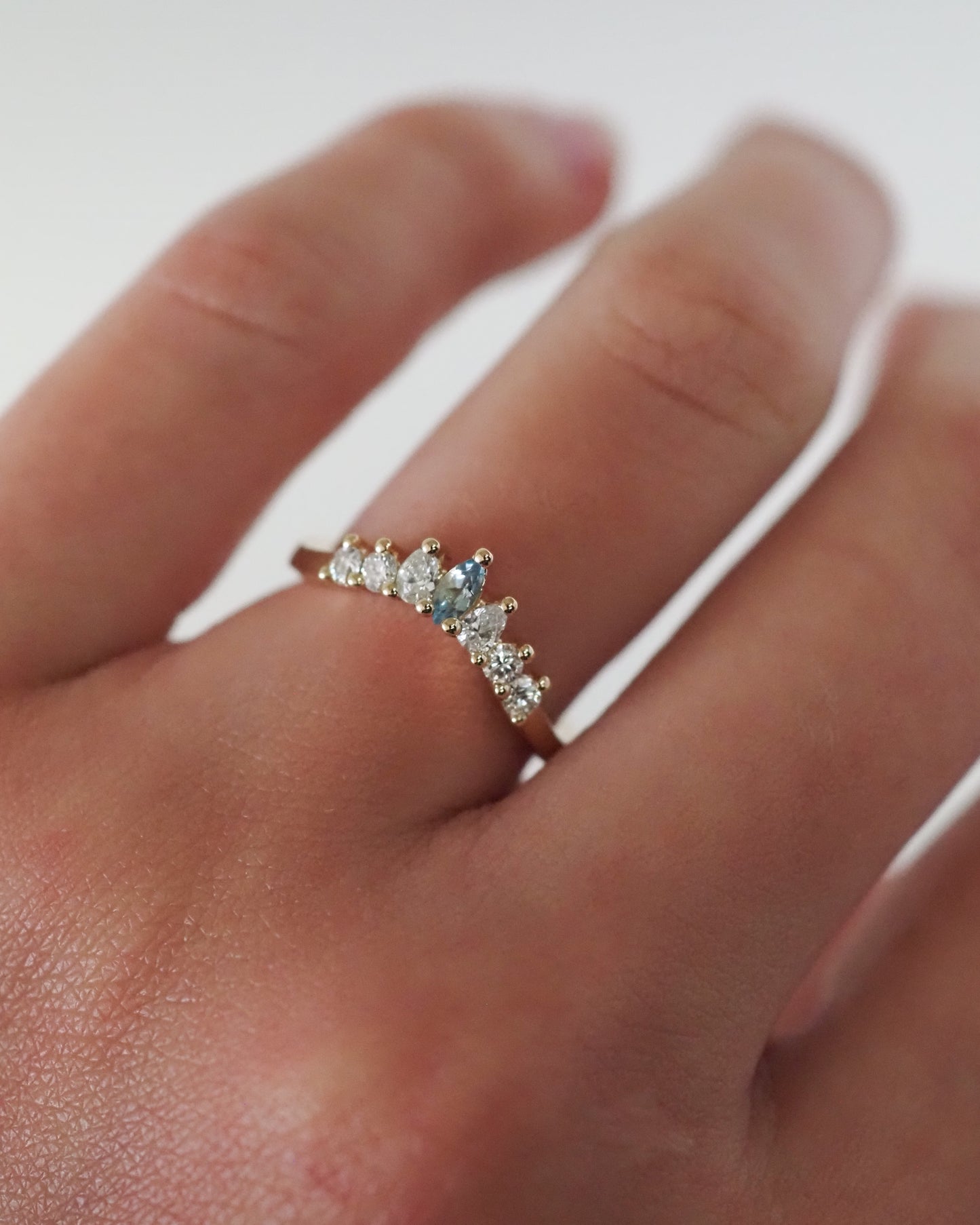 Verona Diamonds Band - Aquamarine