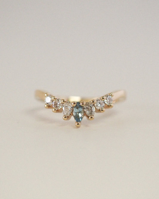 Verona Diamonds Band - Aquamarine
