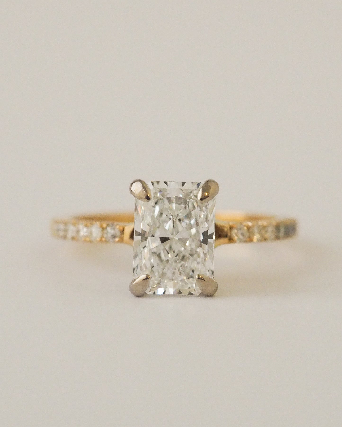 Hidden halo Radiant Cut Ring