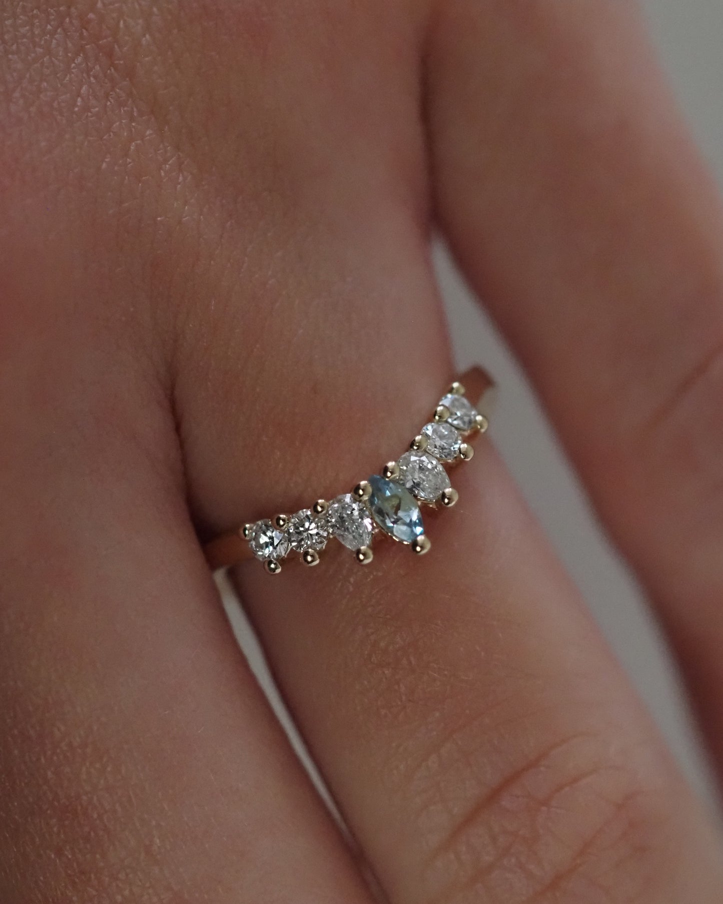 Verona Diamonds Band - Aquamarine