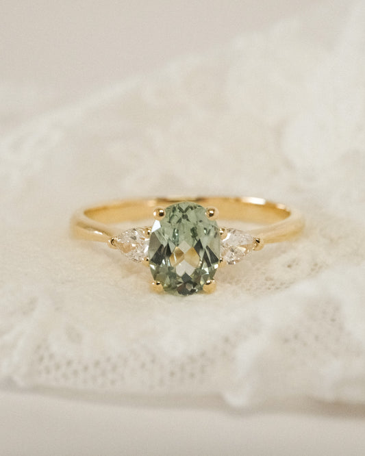 Cristine Engagement Ring - Green Sapphire