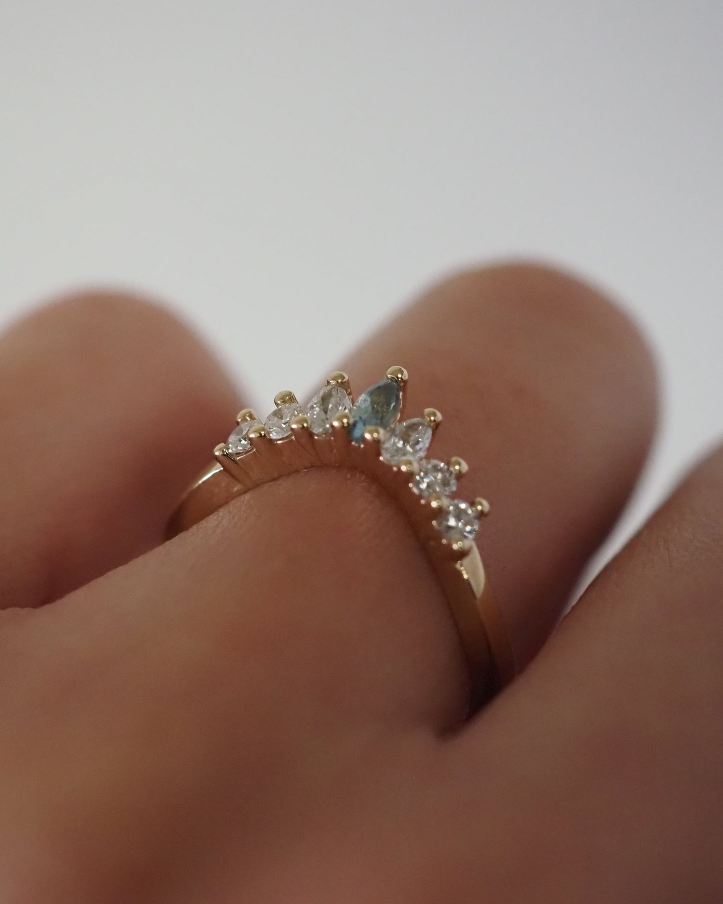 Verona Diamonds Band - Aquamarine