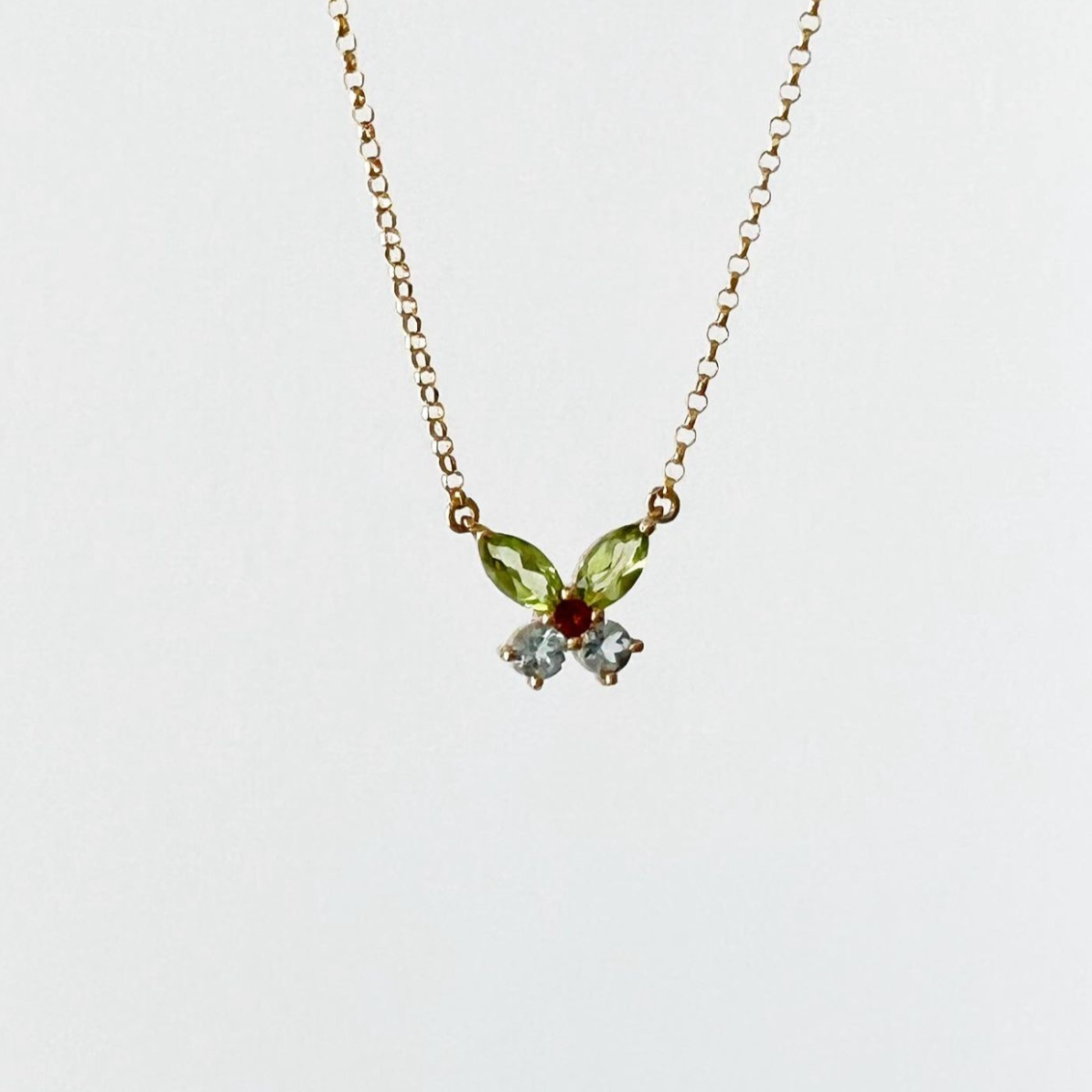 Gemstones Butterfly Necklace
