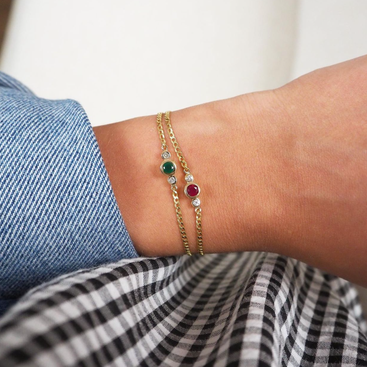 Emerald, Ruby and Diamonds Bracelets
